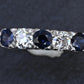 Antique Art Deco 2.31ctw Diamond & Sapphire 14k White Gold Wedding Band