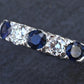Antique Art Deco 2.31ctw Diamond & Sapphire 14k White Gold Wedding Band