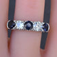 Antique Art Deco 2.31ctw Diamond & Sapphire 14k White Gold Wedding Band