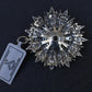 IGI Certified 3.22ctw Natural Diamond Platinum Art Deco Sunburst Pendant Brooch