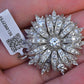 IGI Certified 3.22ctw Natural Diamond Platinum Art Deco Sunburst Pendant Brooch