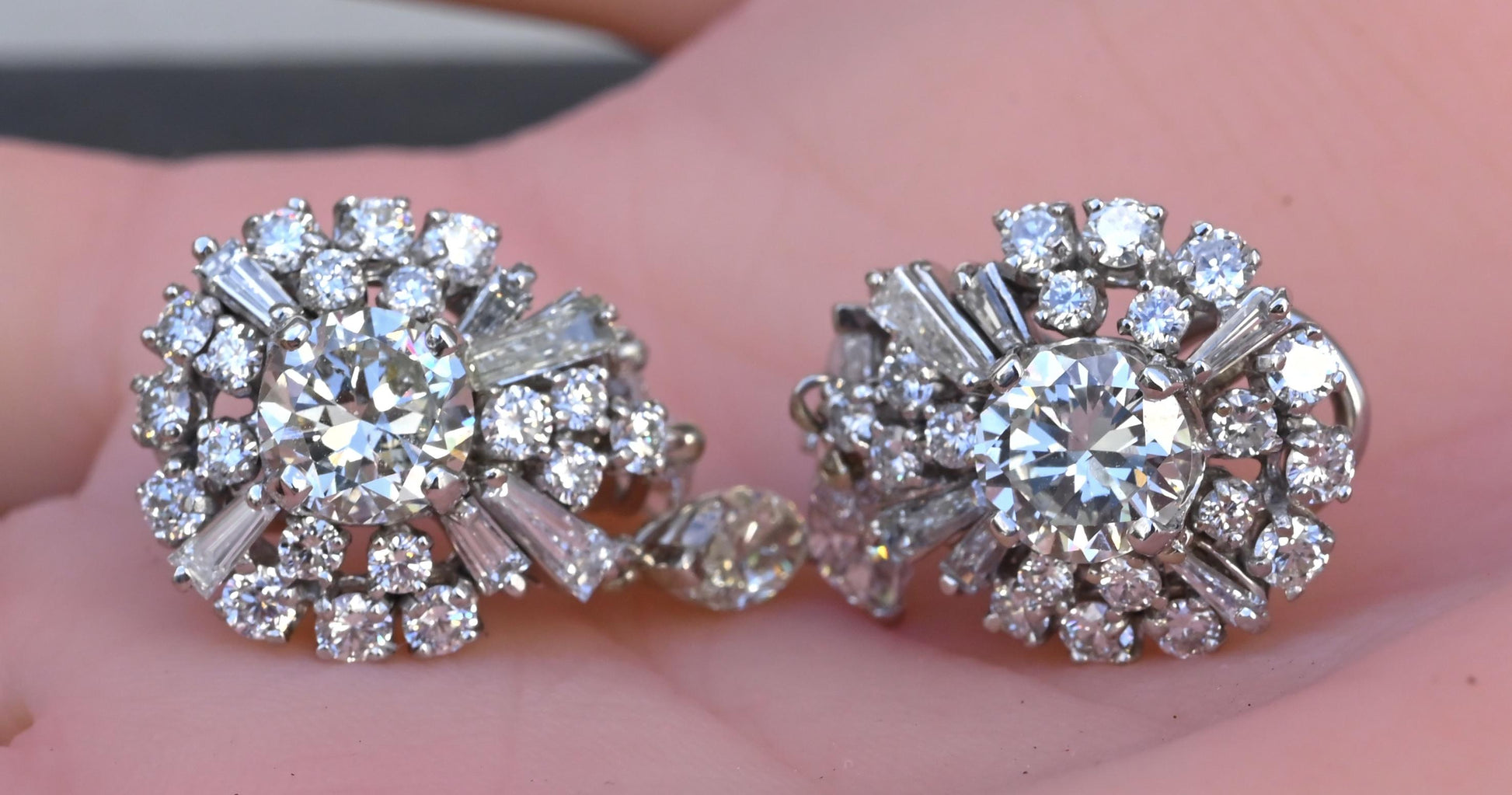 Gorgeous Diamond Dangle Earrings 14k White Gold GIA & IGI Certified 7.50 Carats