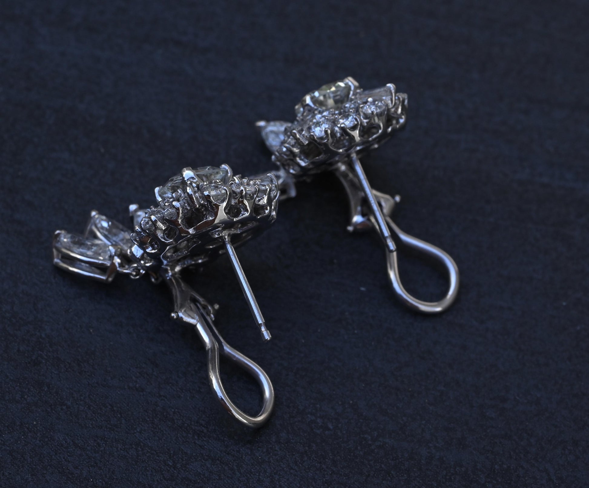Gorgeous Diamond Dangle Earrings 14k White Gold GIA & IGI Certified 7.50 Carats