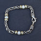 David Yurman 14k Gold & Sterling Silver Wheat Chain Pearl Bracelet 7.75"