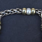 David Yurman 14k Gold & Sterling Silver Wheat Chain Pearl Bracelet 7.75"