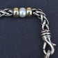David Yurman 14k Gold & Sterling Silver Wheat Chain Pearl Bracelet 7.75"