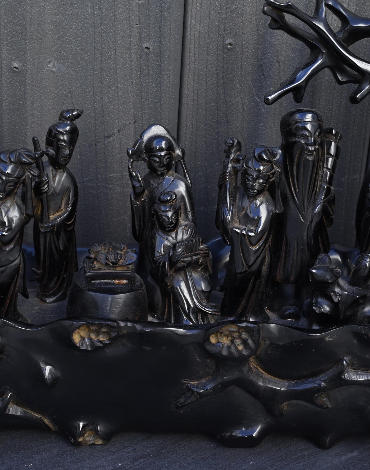 Massive Chinese Carved "Cherry Amber" Bakelite Immortal Scene 7600 Grams!