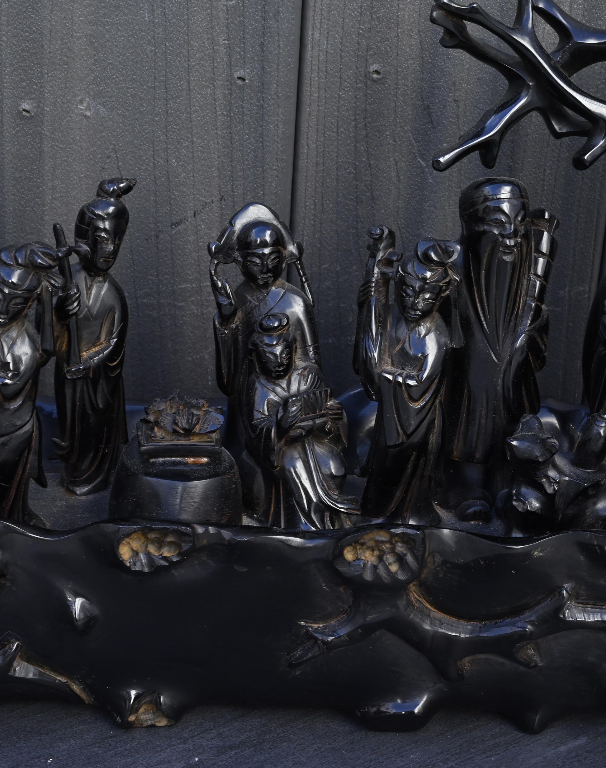 Massive Chinese Carved "Cherry Amber" Bakelite Immortal Scene 7600 Grams!