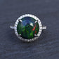 Investment GIA 4.75ct Black Opal Diamond Halo Ring - .900 Platinum - Rare