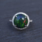 Investment GIA 4.75ct Black Opal Diamond Halo Ring - .900 Platinum - Rare