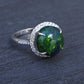 Investment GIA 4.75ct Black Opal Diamond Halo Ring - .900 Platinum - Rare