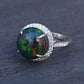 Investment GIA 4.75ct Black Opal Diamond Halo Ring - .900 Platinum - Rare
