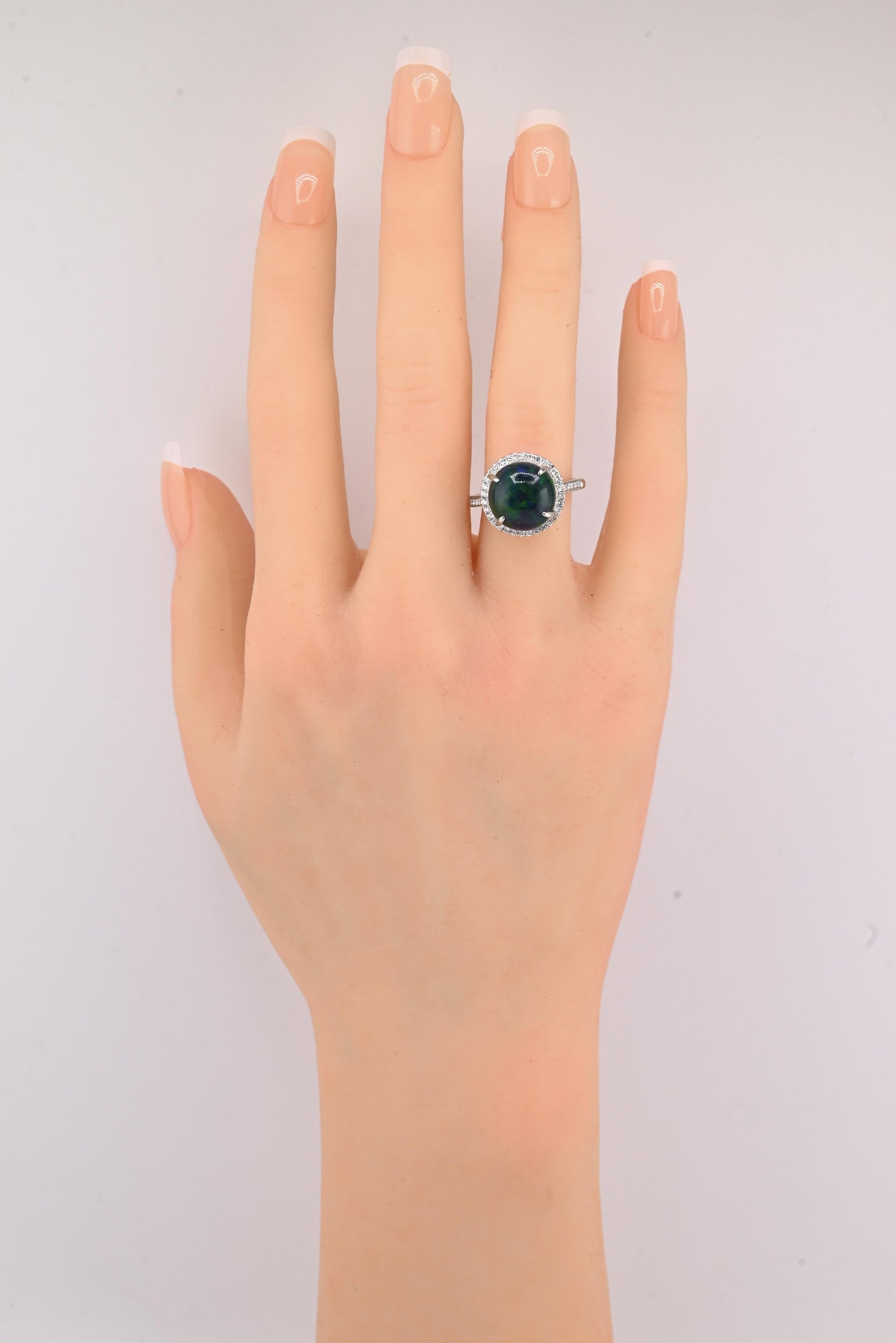 Investment GIA 4.75ct Black Opal Diamond Halo Ring - .900 Platinum - Rare