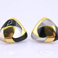 Tiffany & Co. 18k Gold Mother of Pearl & Onyx Clip-On Earrings