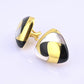 Tiffany & Co. 18k Gold Mother of Pearl & Onyx Clip-On Earrings
