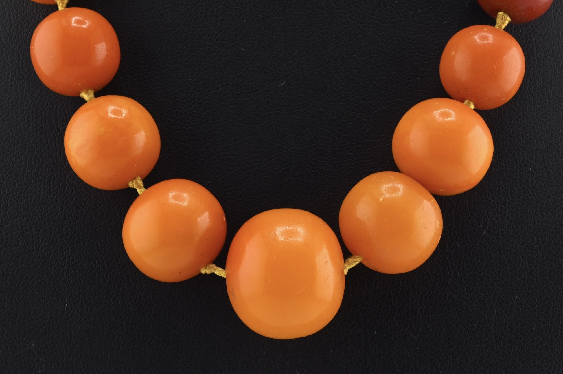 Antique Baltic Butterscotch Amber Graduated Bead Necklace - 48.53g - 19"