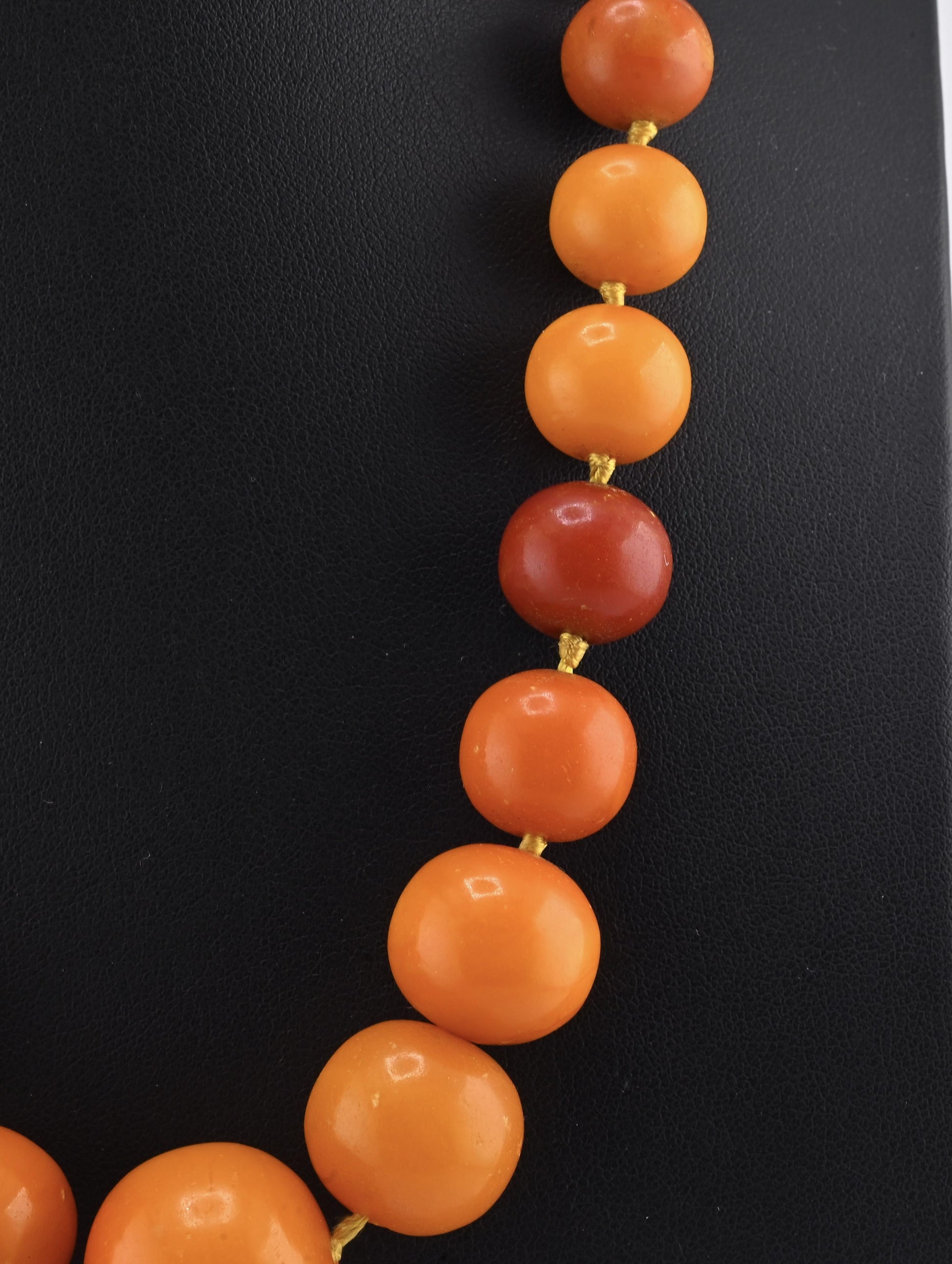 Antique Baltic Butterscotch Amber Graduated Bead Necklace - 48.53g - 19"