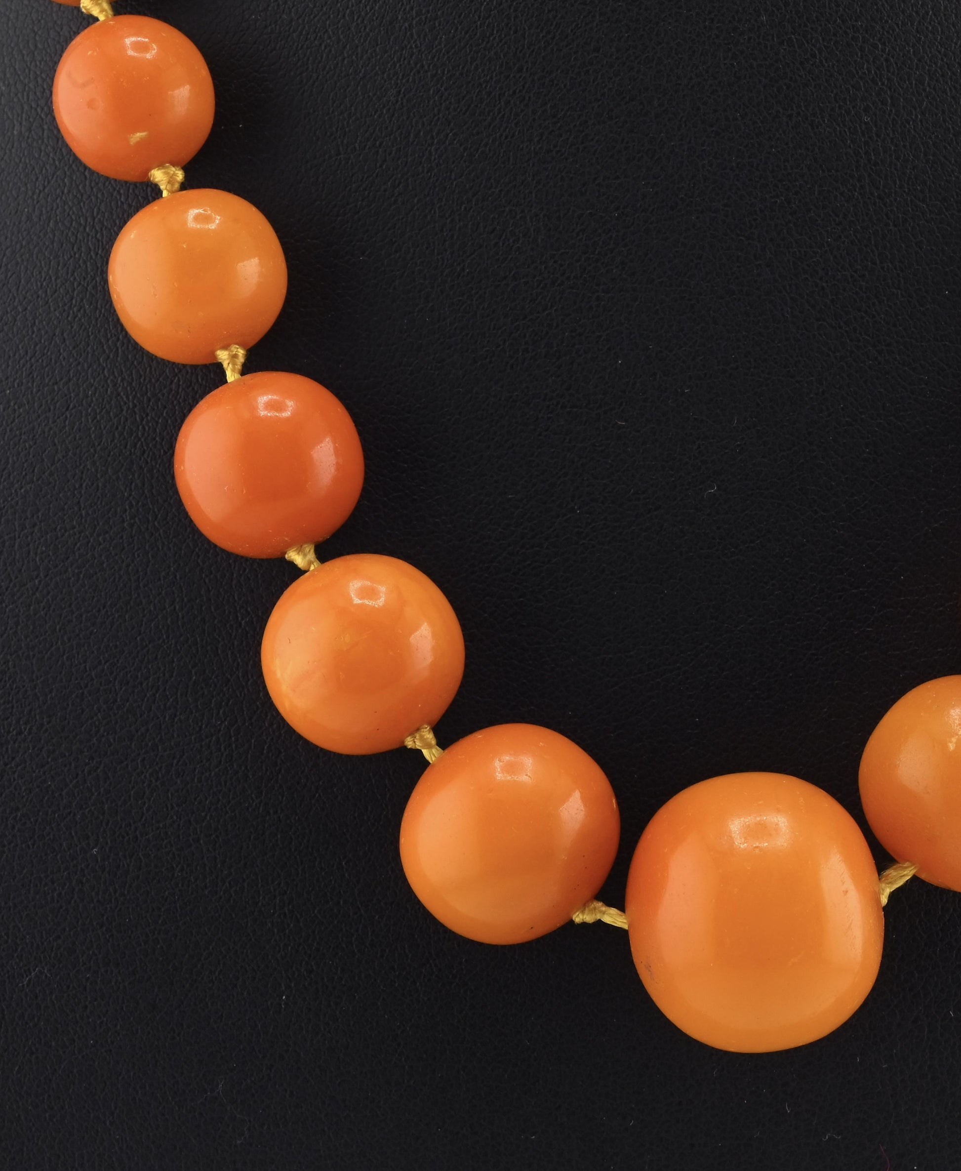 Antique Baltic Butterscotch Amber Graduated Bead Necklace - 48.53g - 19"