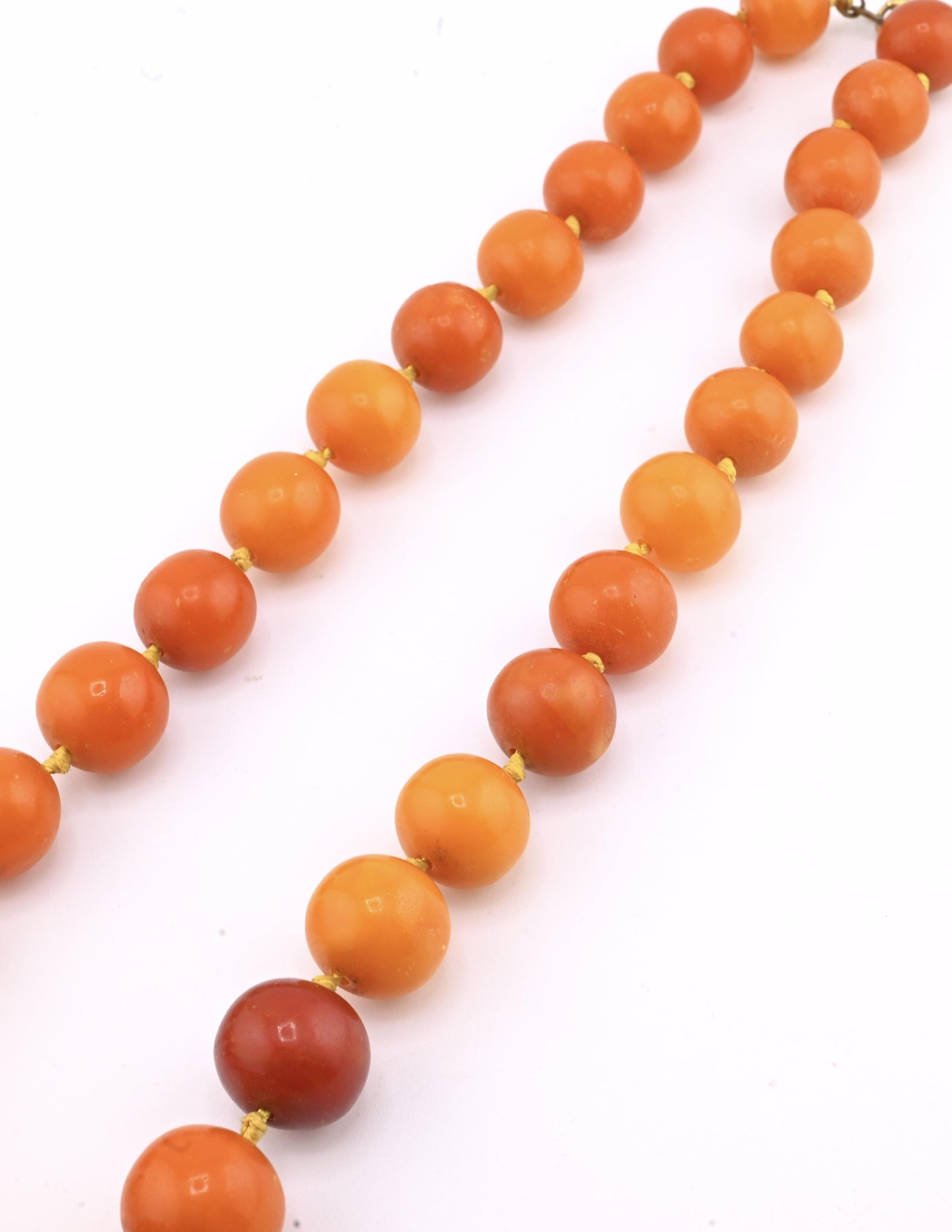 Antique Baltic Butterscotch Amber Graduated Bead Necklace - 48.53g - 19"