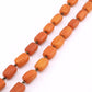 Title: Antique Butterscotch Amber Barrel Bead Necklace - 14k Gold Clasp 49 Grams