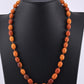 Antique Deep Butterscotch Amber Olive Bead Necklace 14k Gold Clasp 16.06 Grams