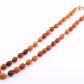 Antique Deep Butterscotch Amber Olive Bead Necklace 14k Gold Clasp 16.06 Grams
