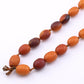 Antique Deep Butterscotch Amber Olive Bead Necklace 14k Gold Clasp 16.06 Grams