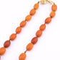 Antique Deep Butterscotch Amber Olive Bead Necklace 14k Gold Clasp 16.06 Grams