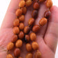 Antique Deep Butterscotch Amber Olive Bead Necklace 14k Gold Clasp 16.06 Grams