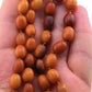 Antique Deep Butterscotch Amber Olive Bead Necklace 14k Gold Clasp 16.06 Grams