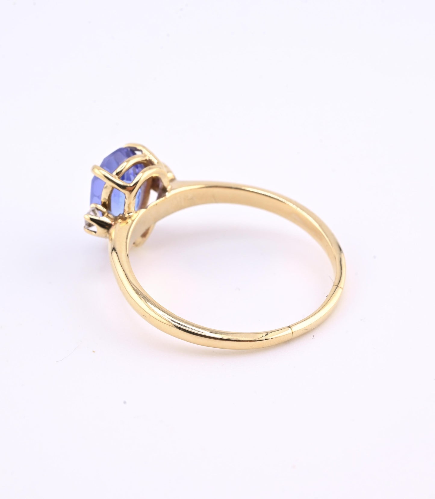 IGI Certified 1.60ct Natural Tanzanite & Diamond 14K Yellow Gold Ring | Size 7.5