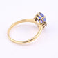 IGI Certified 1.60ct Natural Tanzanite & Diamond 14K Yellow Gold Ring | Size 7.5