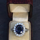 Exceptional 7.12 Carat NO HEAT GIA Certified Vivid Blue Sapphire & Diamond Ring