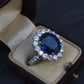 Exceptional 7.12 Carat NO HEAT GIA Certified Vivid Blue Sapphire & Diamond Ring