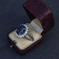 Exceptional 7.12 Carat NO HEAT GIA Certified Vivid Blue Sapphire & Diamond Ring