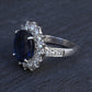 Exceptional 7.12 Carat NO HEAT GIA Certified Vivid Blue Sapphire & Diamond Ring