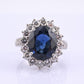 Exceptional 7.12 Carat NO HEAT GIA Certified Vivid Blue Sapphire & Diamond Ring