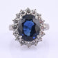 Exceptional 7.12 Carat NO HEAT GIA Certified Vivid Blue Sapphire & Diamond Ring