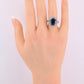 Exceptional 7.12 Carat NO HEAT GIA Certified Vivid Blue Sapphire & Diamond Ring