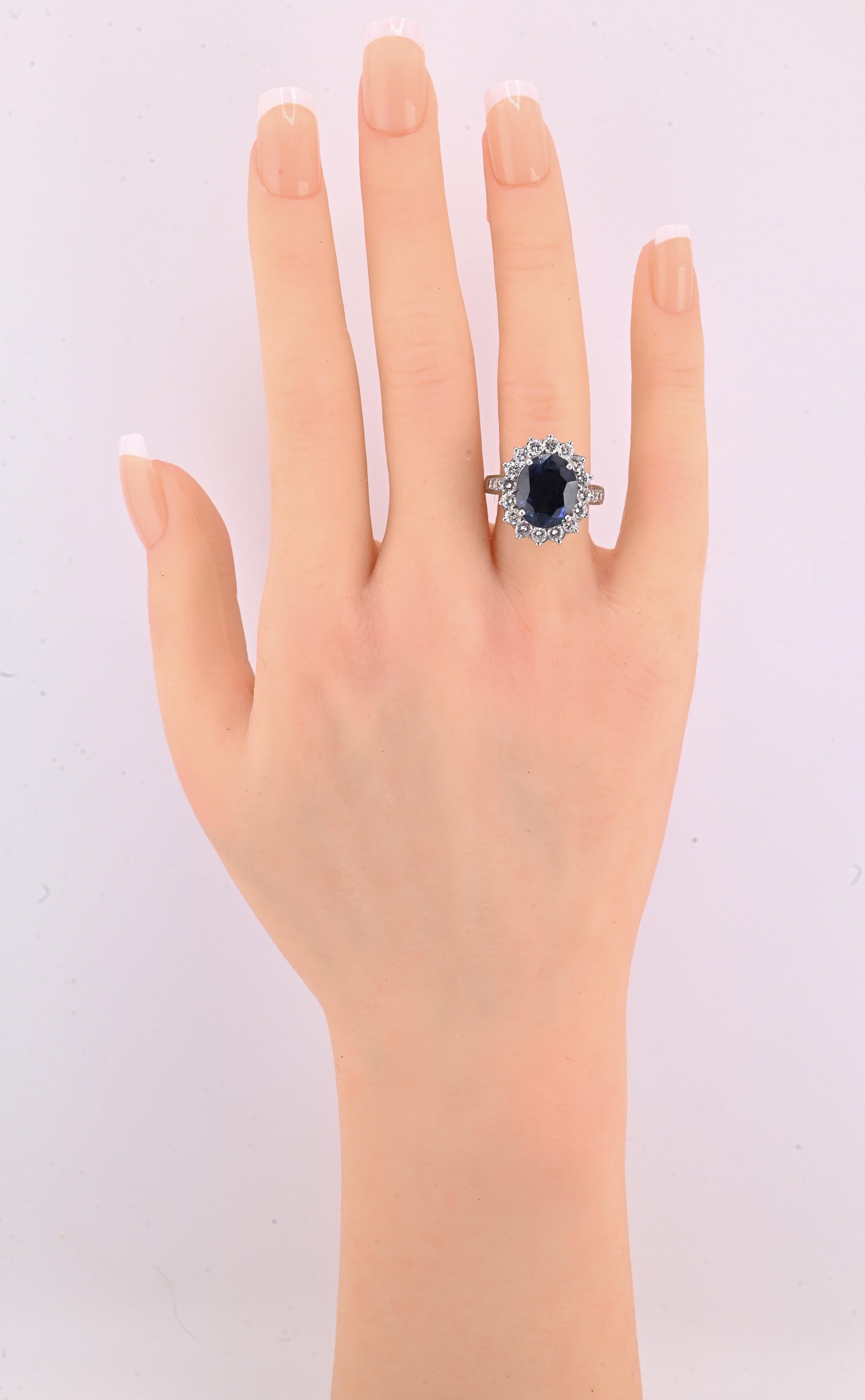 Exceptional 7.12 Carat NO HEAT GIA Certified Vivid Blue Sapphire & Diamond Ring