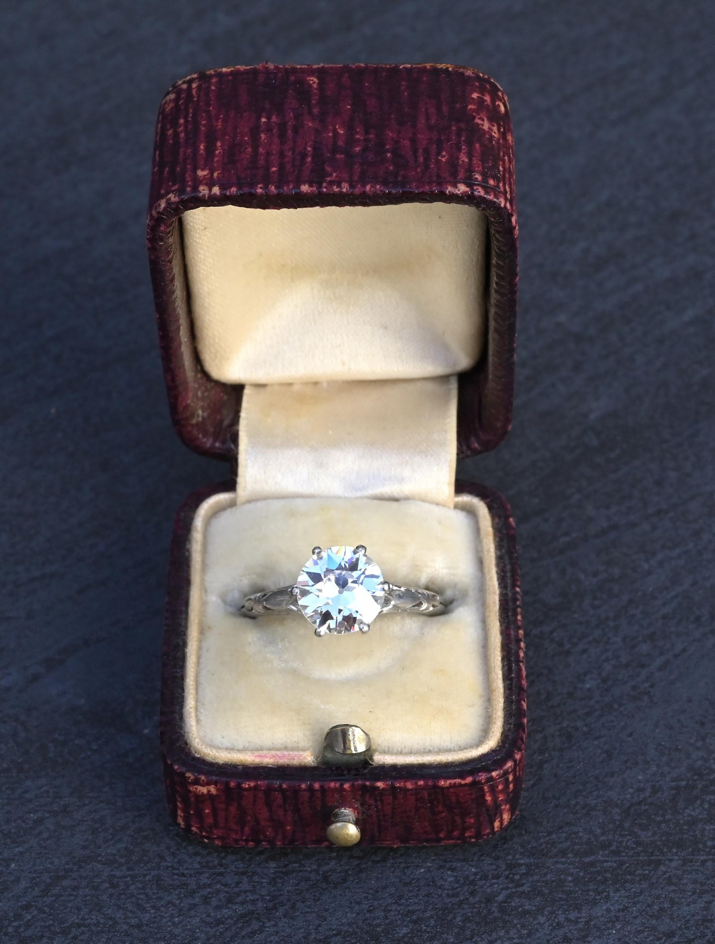 GIA 1.60ct Art Deco Diamond Platinum Engagement Ring, Circa 1920, VS2 J Color