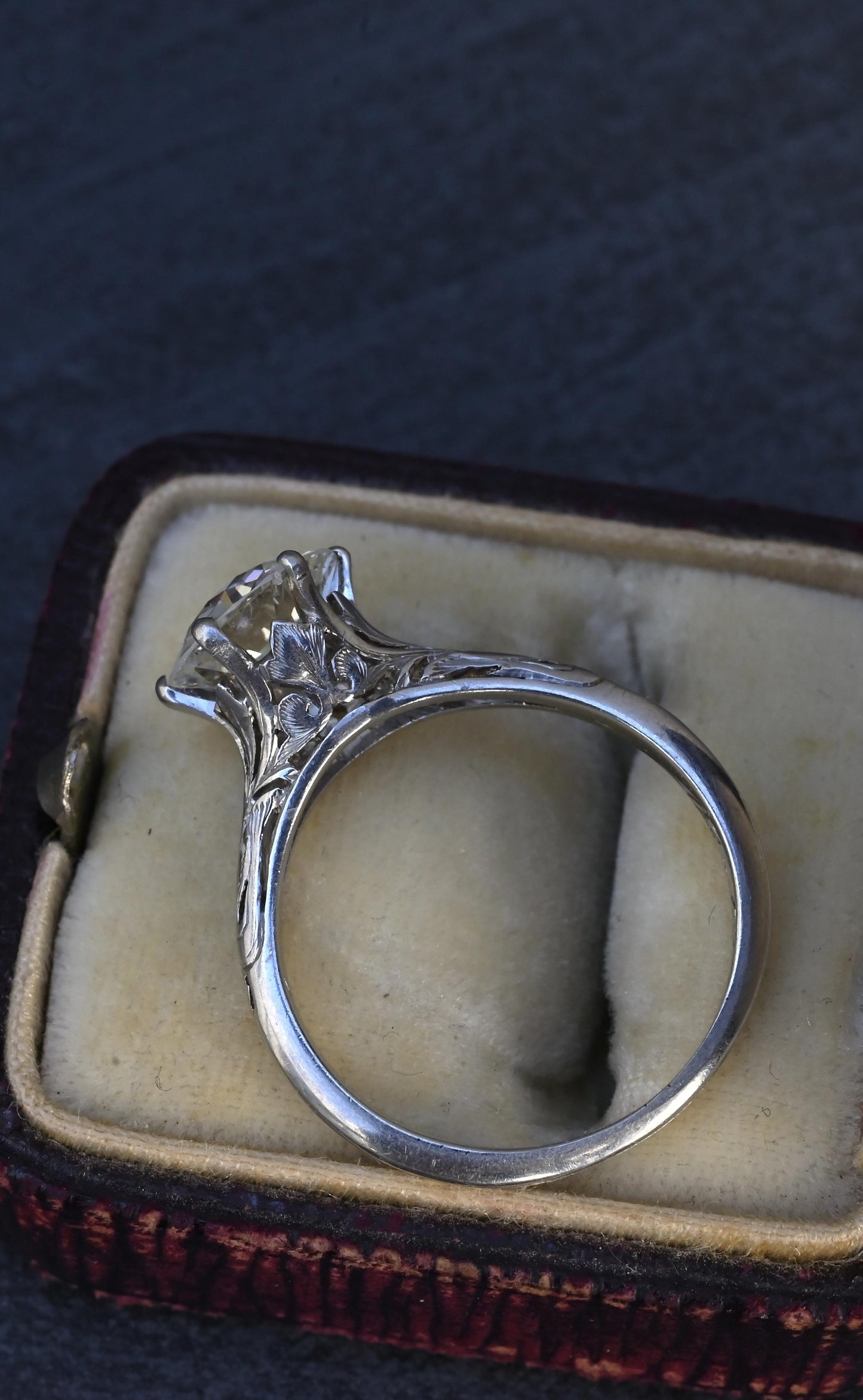 GIA 1.60ct Art Deco Diamond Platinum Engagement Ring, Circa 1920, VS2 J Color