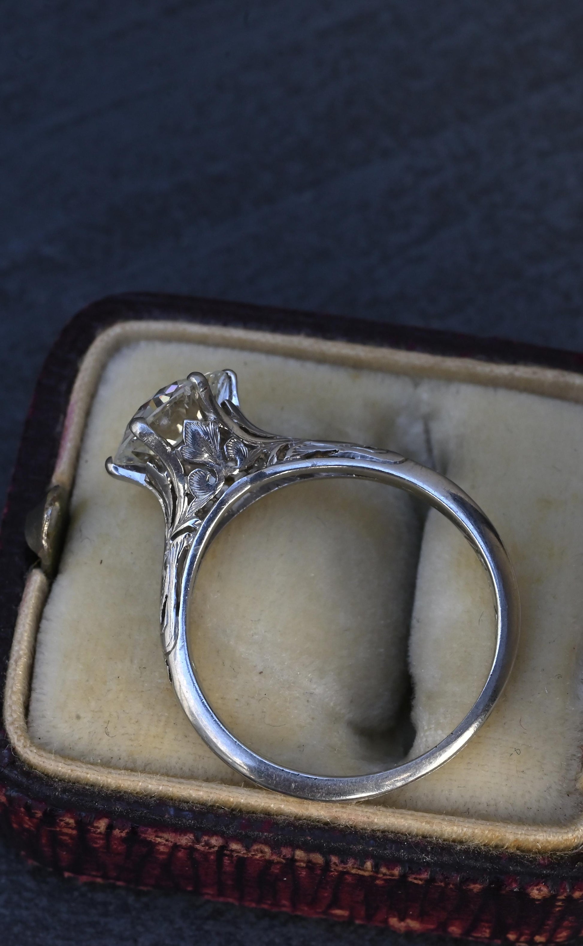 GIA 1.60ct Art Deco Diamond Platinum Engagement Ring, Circa 1920, VS2 J Color