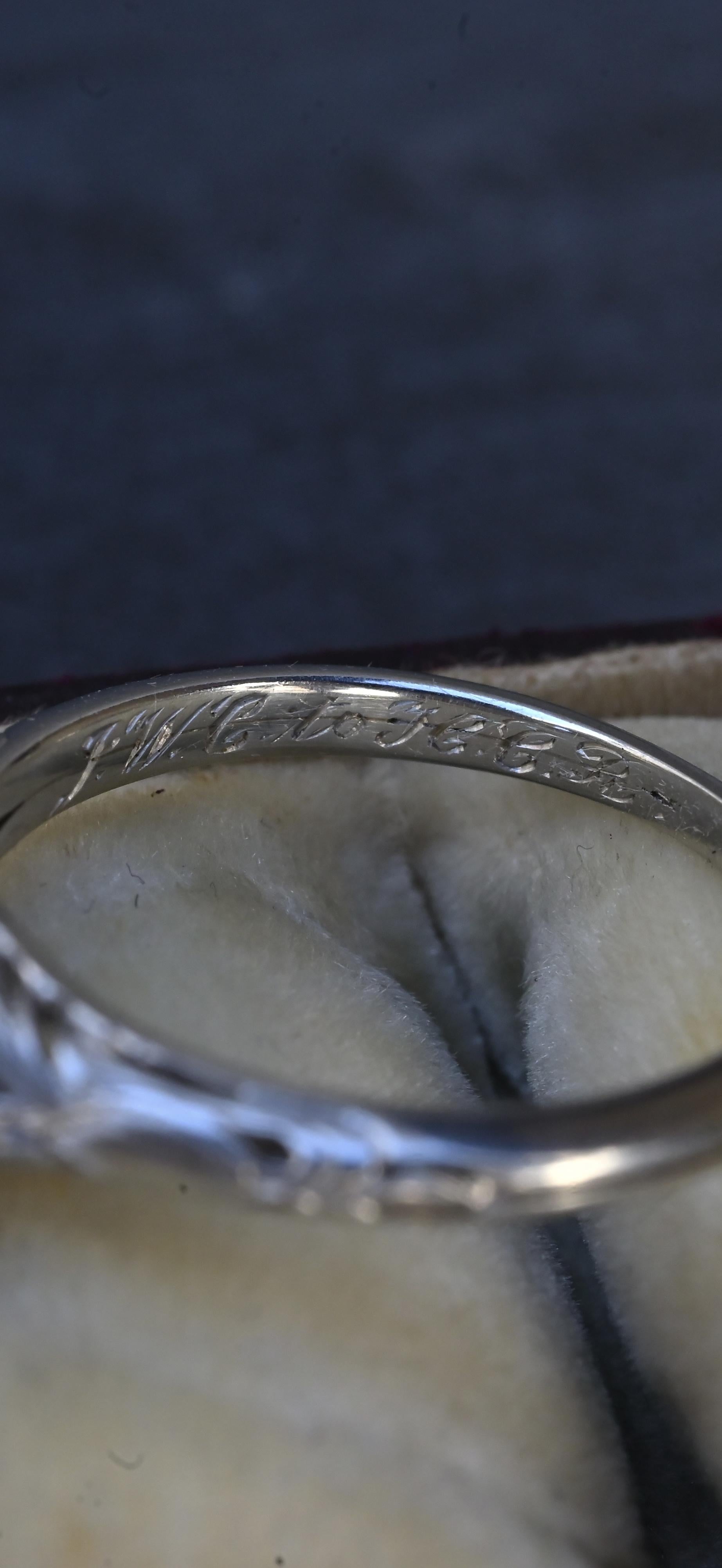 GIA 1.60ct Art Deco Diamond Platinum Engagement Ring, Circa 1920, VS2 J Color