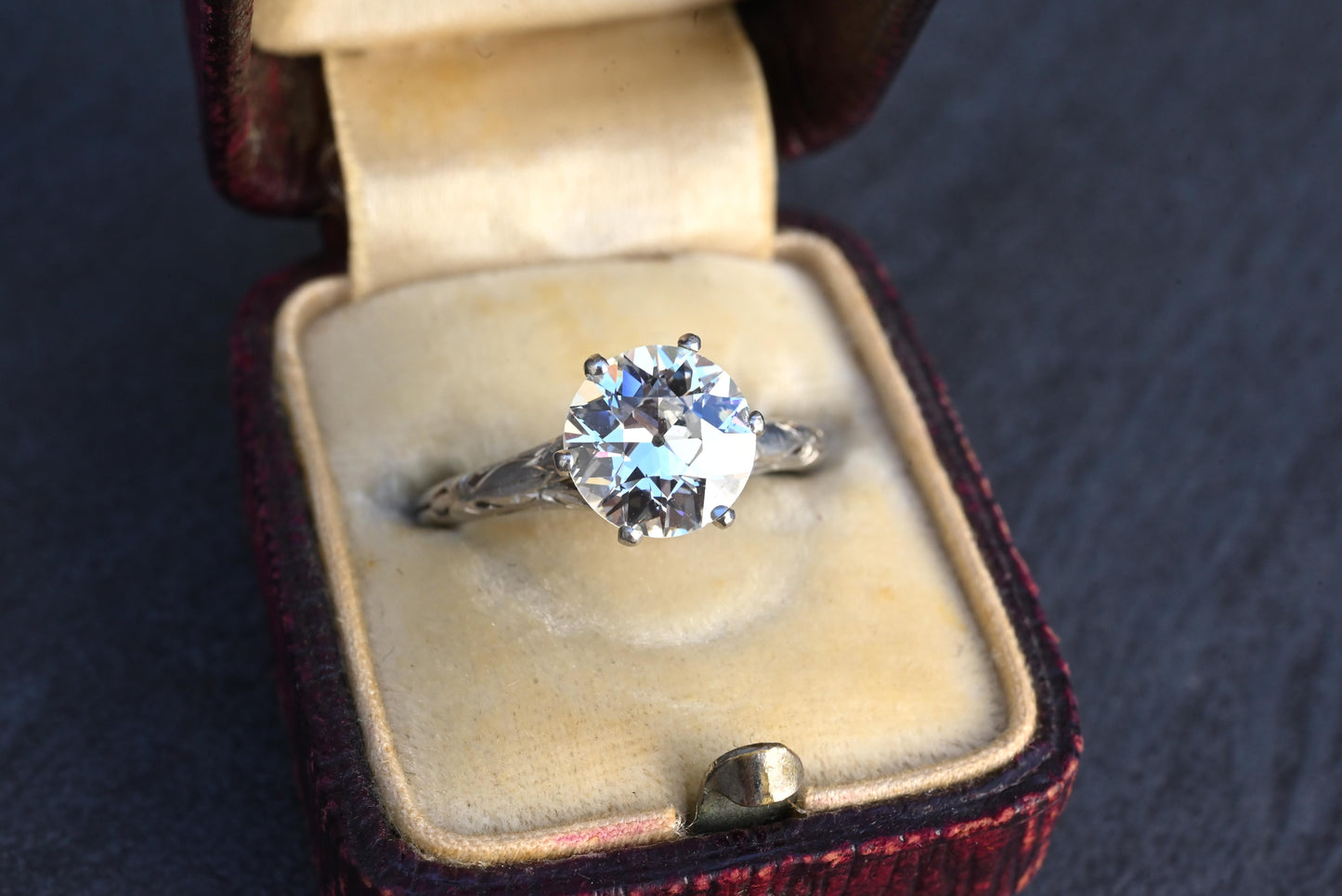 GIA 1.60ct Art Deco Diamond Platinum Engagement Ring, Circa 1920, VS2 J Color