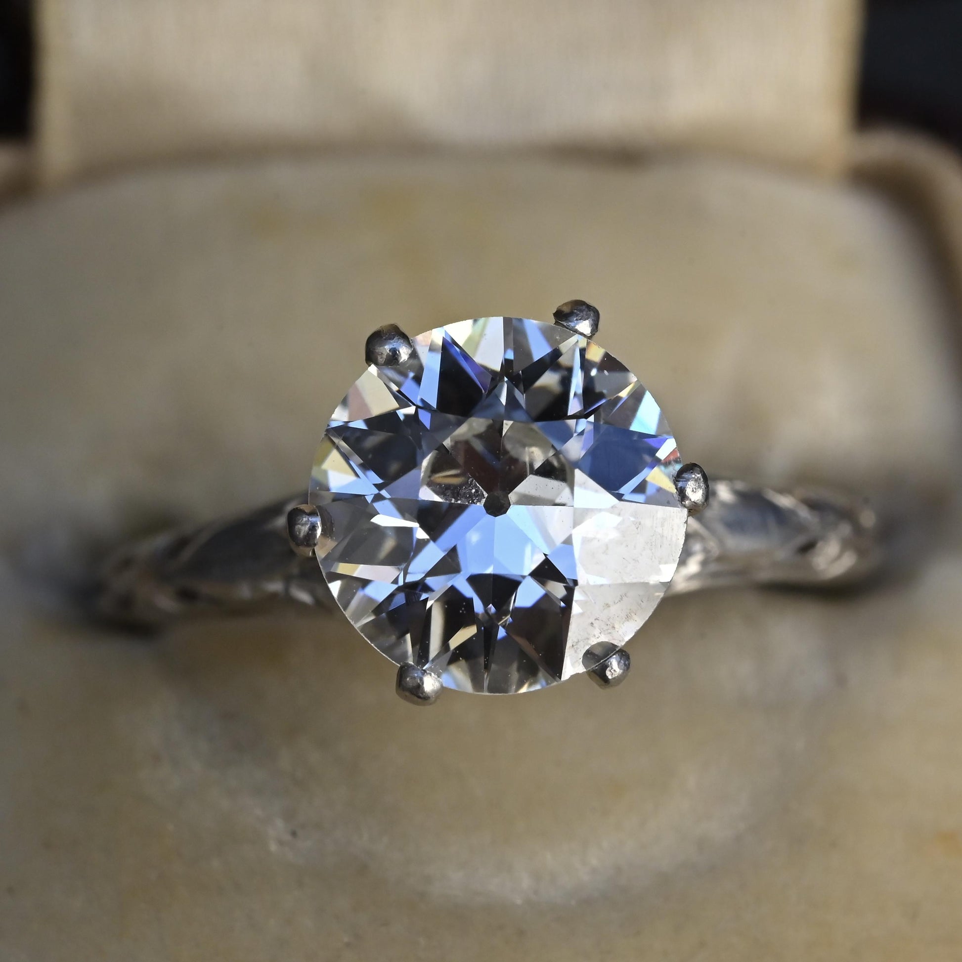 GIA 1.60ct Art Deco Diamond Platinum Engagement Ring, Circa 1920, VS2 J Color