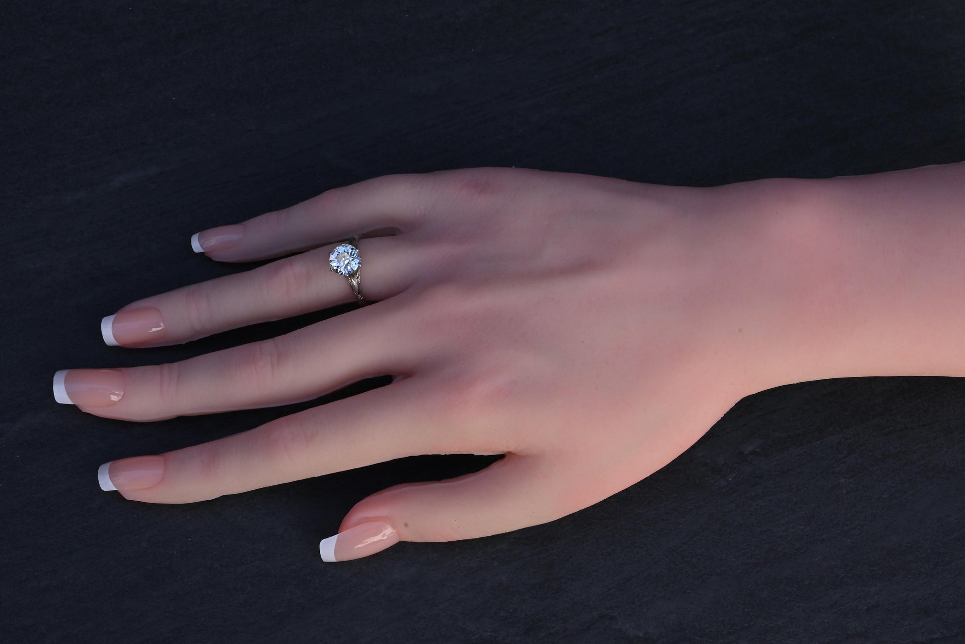 GIA 1.60ct Art Deco Diamond Platinum Engagement Ring, Circa 1920, VS2 J Color