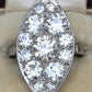 Art Deco 3.90ctw Navette Diamond Platinum Ring IGI Certified 7.46g Size 6.5
