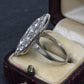 Art Deco 3.90ctw Navette Diamond Platinum Ring IGI Certified 7.46g Size 6.5