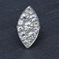 Art Deco 3.90ctw Navette Diamond Platinum Ring IGI Certified 7.46g Size 6.5